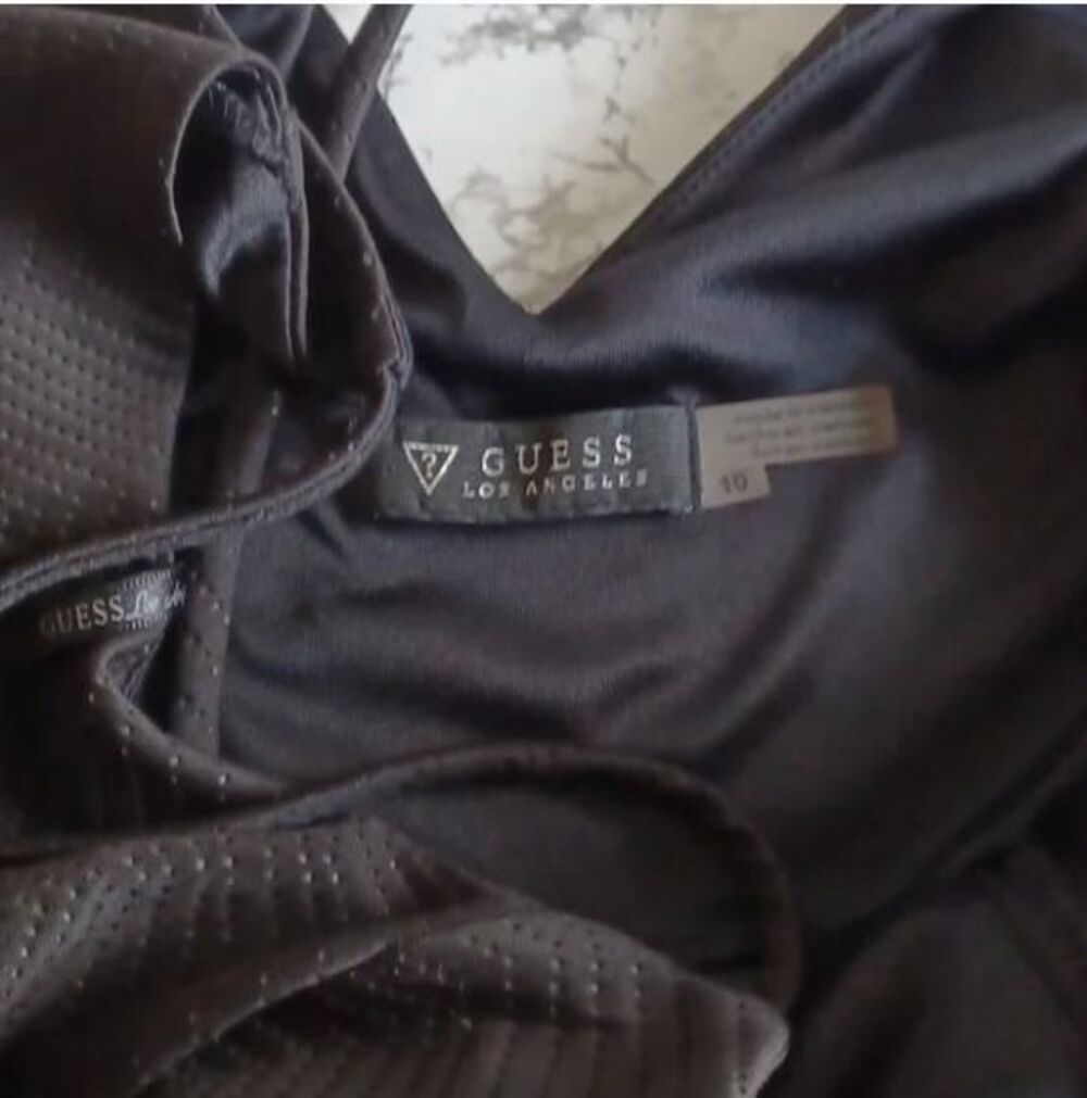 GUESS Los Angeles Little Black Dress cocktail double strap sz. 10 - Picture 5 of 5